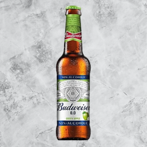 Budweiser 0.0 Non Alcoholic Green Apple Beer - Refreshing Flavour, 330 ml