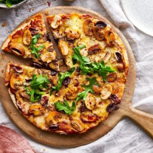 Garlic-Infused Creamy Mushroom Pizza